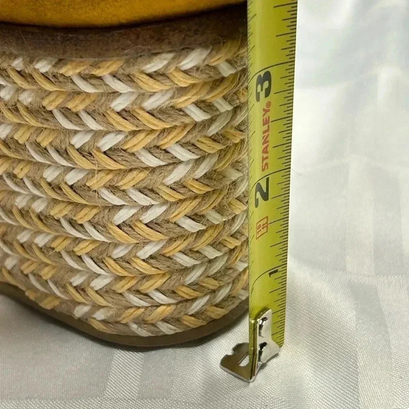 platform JustFab women sandals sz 6.5 yellow heel wedge espadrille,ankle strap - Picture 7 of 15